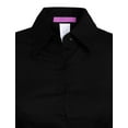 thumbnail image 4 of J. METHOD Women's Tailored Button Down Shirt Cuffed Short Sleeve Stretch Collar Office Work Formal Casual Basic Blouse Top NEWT06 Black 2X, 4 of 5