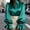 Green, variant on Women's Long Sleeve Blouse with Puff Sleeves and Frill Details Versatile Tops for Casual or Dressy