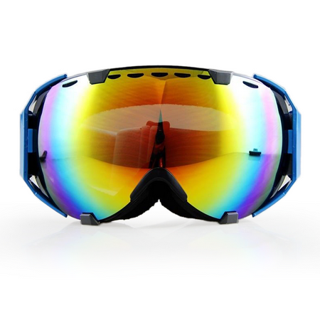 Ediors Windproof Snowmobile Ski Snow Goggles Eyewear  - Anti Fog Double Lens All Mountain / UV Protection (105-10, Revo