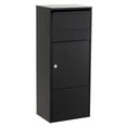 thumbnail image 1 of Qualarc ALX -800-BK Allux Galvanized Steel Locking Mail Parcel Box, Black, 1 of 4