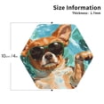 thumbnail image 2 of Honeii Funny Swimming Chihuahua print Leather Coaster Set of 4, ideal for safeguarding your furniture from drinks spills and effortless cleanup-Hexagon, 2 of 6