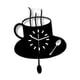 thumbnail image 4 of Reloj de pared con forma de taza de café, decoración de cocina, acrílico, silencioso, para dormitorio, escuela, baño, amantes de música, bar., 4 of 10
