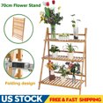 thumbnail image 6 of Plant Flower Stand Rack Shelf 3-Tier Bamboo Foldable Pot Racks Planter Organizer Display Shelves, 6 of 18