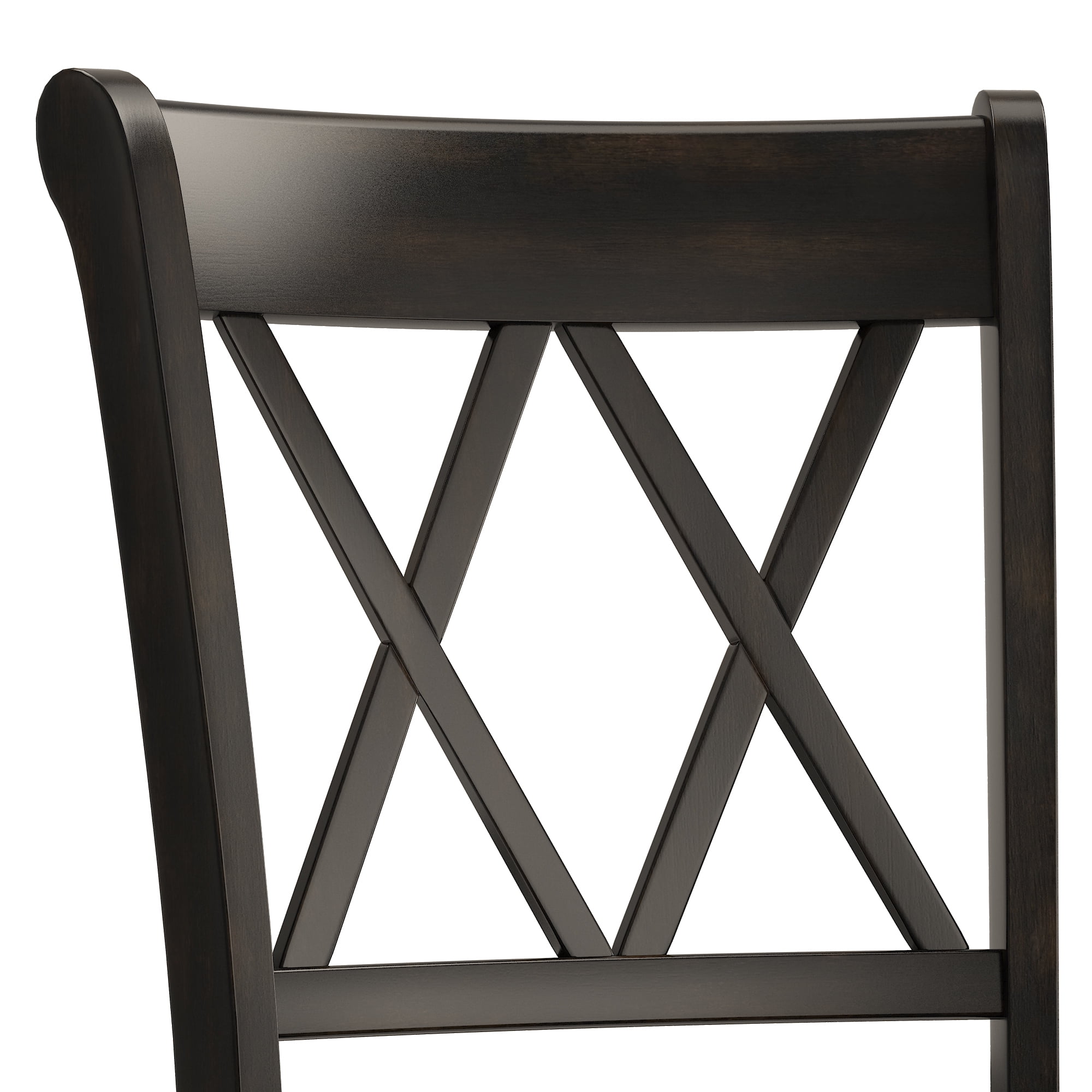 Weston Home Farmhouse Vintage Double X Solid Wood Counter Height Chair, Set of 2, Antique Black