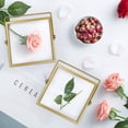 thumbnail image 7 of NOGIS Metal Picture Frames, Ornate Minimal Floating Edge Clear Glass Table Top Easel Stand Photo Frames in Gold, 4 x 4, Assortment Variety, 7 of 7