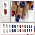 thumbnail image 2 of Press On Nails 24pcs Independence Day False Nails Almond Acrylic Nails For Everyday Wear And Festive Celebrations, 2 of 11