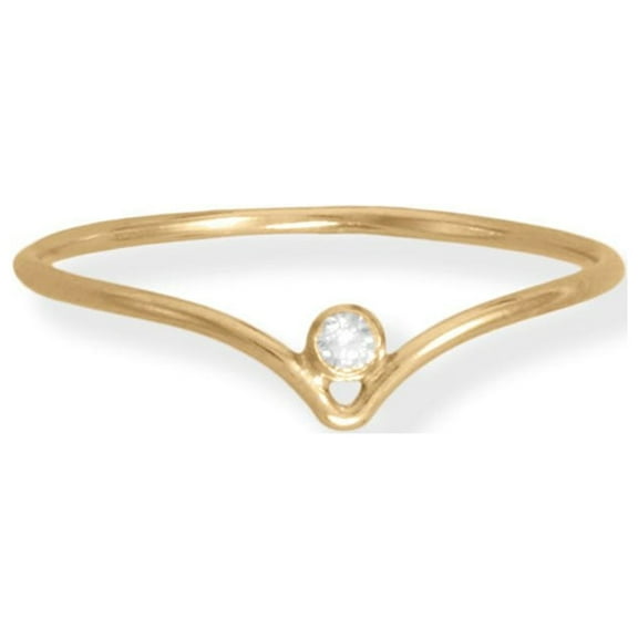 Precious Stars 14/20 Gold Filled Cubic Zirconia "V" Design Ring