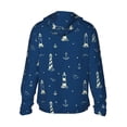 thumbnail image 2 of Goofa Lighthouses and Anchors Printed Women's UPF 50+ Sun Protection Hoodie Jacket Lightweight Long Sleeve Sun Shirt for Women with Pocket Hiking Outdoor-Small, 2 of 9