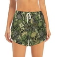 thumbnail image 2 of Goofa Green Skulls Printed Women 2 in 1 Running Shorts,Quick Dry Athletic Workout Shorts,High Waisted Athletic Shorts with Liner Pockets-Medium, 2 of 9