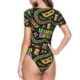 thumbnail image 4 of Easygdp Mardi Gras3 Women'S Waist-Cinching Short-Sleeved Onesie, Olastic Onesiet,Snaps At Bottom,Easy To Put On And Take Off - Medium, 4 of 9