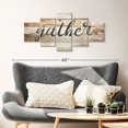 thumbnail image 2 of Elephant Stock Gather Typography I Wall Sign Wall Art - Horizontal Multi Panel Canvas - Dining Room Wall Decor - Wall Signs Multi Panel - Brown And Beige Decor - 42" x 19", 2 of 4