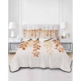 thumbnail image 2 of Quilts Twin Size Bedding Set, Orange Ombre Botanical Lightweight Quilted Comforter, Watercolor Country Leaf Rustic Soft Reversible Bedspread Coverlet with Pillow Covers for All Season, 68" x 86", 2 of 7