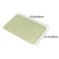 thumbnail image 3 of CuiLiyq Home Bathroom Absorbent Stripe Floor Mat, Square Memory Cotton Bathroom Mat, Washable Bath Rugs for Sink Toilet and Bedroom Floor, 23.6" x 15.7", Green, 3 of 6