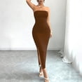 thumbnail image 4 of Bnwani Womens Dresses,Summer Dresses for Women,Solid,Side Split,V-Neck,Sleeveless,Coffee,M, 4 of 7