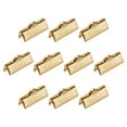 thumbnail image 1 of Unique Bargains 180Pack Ribbon Crimp Clamp Ends 22mm Cord End Clasp for DIY Craft Light Golden, 1 of 7