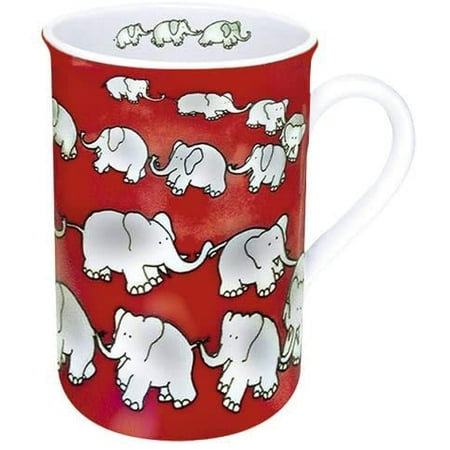 

Konitz Mug Red Chain of Elephants Porcelain
