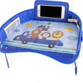 thumbnail image 2 of Kids Travel Tray Seat Lap Activity Half Surrounded Organizer with Transparent Bag Side Pocket for Strollers Car Child Seat Happy Travel, 2 of 3