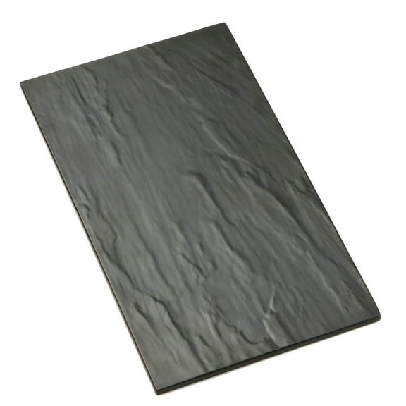 American Metalcraft FSLT08 Rectangle Melamine Platter, Faux Slate, Black