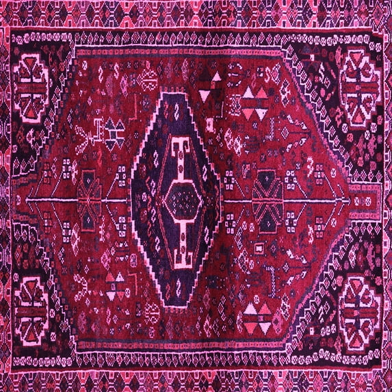 Ahgly Company Indoor Square Persian Pink Traditional Area Rugs, 4' Square