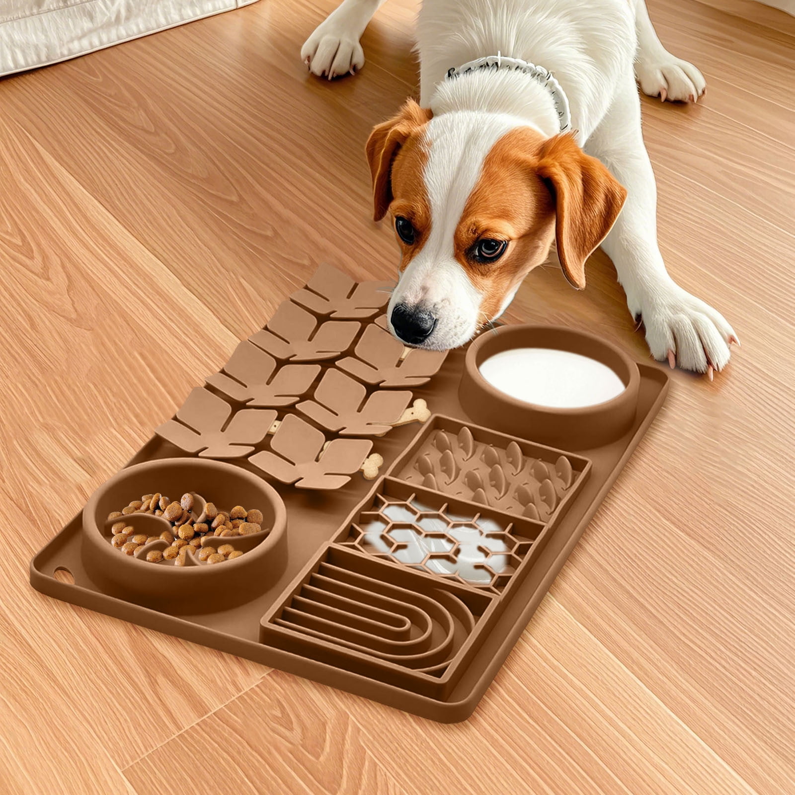 KMWGRE Interactive Pet Licking Mat with Suction Cups Slow Feeder Bowl Anxiety Puzzle Toy for Dogs and Cats C One Size