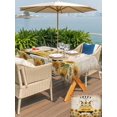thumbnail image 5 of Outdoor Tablecloth with Umbrella Hole for Patio/Picnic/Party/Camping, Gnomes Sunflowers Waterproof Table Cloth Rectangle Table Cover Washable, Country Yellow Floral Bees Vintage Brown (54"x 80"), 5 of 8