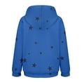 thumbnail image 5 of Women's Star Print Drawstring Hooded Sweatshirt with Pocket, Oversized Long Sleeve Pullover, Plus Size Soft Comfy Fall Top for Streetwear, Casual Daily Wear and Concert Events Blue L, 5 of 9