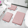 thumbnail image 2 of ComfiTime 3 Piece Bathroom Rugs Set – Thick Memory Foam, Non-Slip Bath Mat, Soft Plush Velvet Top, Ultra Absorbent, Small, Large & Long Rugs for Bathroom Floor with Contour Rug, Mauve, 2 of 12