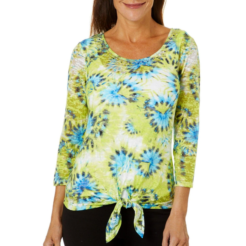 Hearts of Palm Hearts of Palm Womens In The Limelight Tie Front Top