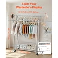 thumbnail image 3 of VEVOR Clothes Rack, Rolling Clothing Garment Rack with 2 Hanging Rods and Storage Basket, 330 lbs Load Capacity, Extendable Carbon Steel Clothing Racks, 3 of 9