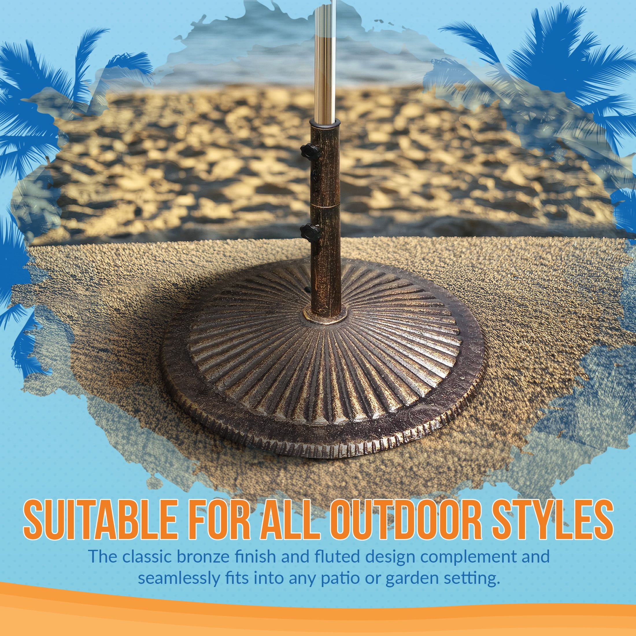 Island Umbrella 50-lb Classic Cast Iron Umbrella Base in Bronze