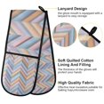 thumbnail image 2 of Yayeee Double Oven Mitt Kitchen Heat Resistant Baking 35" x7" Quilted Glove, Purple Geometric, 2 of 6