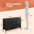 thumbnail image 2 of Dresser for Bedroom with 5 Drawers, Long Storage Tower Organizer Unit, Fabric Dresser, Storage Drawer Unit with Fabric Bins for Closet, Hallway，26.57"Hight, 2 of 15