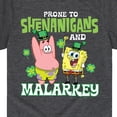 thumbnail image 3 of SpongeBob SquarePants - Prone To Shenanigans And Malarkey - Toddler And Youth Short Sleeve Graphic T-Shirt, 3 of 6