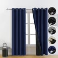 thumbnail image 1 of Cortinas opacas FEBSIXTH, color azul, 100% poliéster, 213 x 137 cm, 1 of 7
