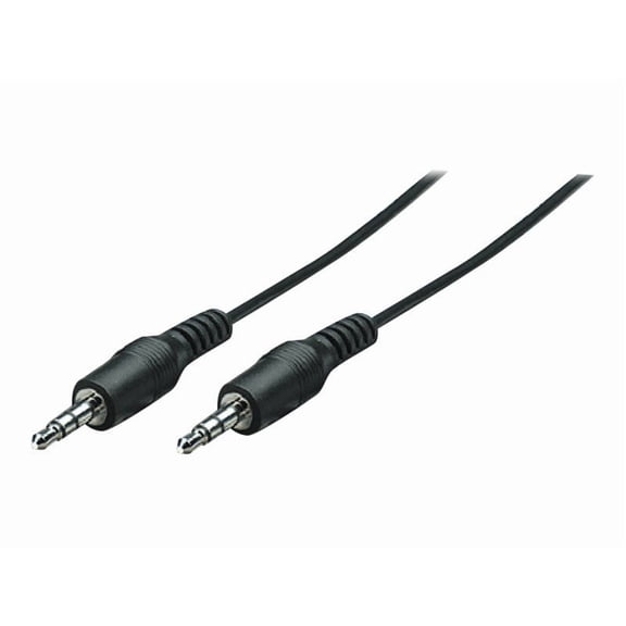 Manhattan Stereo Audio Cable - 3.5 mm Stereo Male to Male, Black, 6 ft.