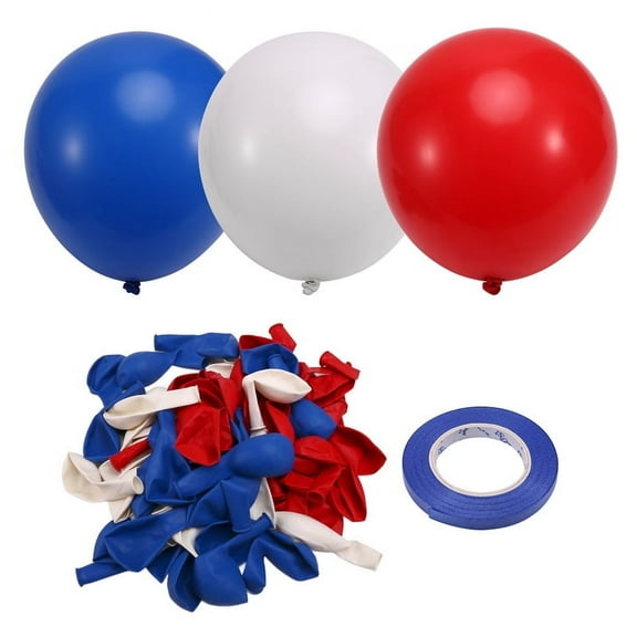 Red White and Blue Balloons, 67pcs Red White and Royal Blue Balloons