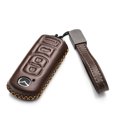 thumbnail image 2 of Vitodeco Genuine Leather Smart Key Fob Case Cover Protector - Compatible for Mazda 3, 6, CX-5, CX-7, CX-9, MX-5 Miata, Atenza Axela - 4 Buttons, Brown, 2 of 6