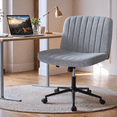 thumbnail image 1 of Homall Chaise de Bureau Réglable en Hauteur, Chaise Sans Accoudoirs pour Bureau à Domicile avec Roulettes Universelles, Gris, 1 of 7