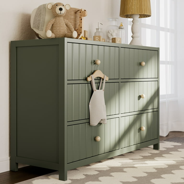 Graco Teddi 6 Drawer Nursery Double Dresser, Olive - Walmart.com