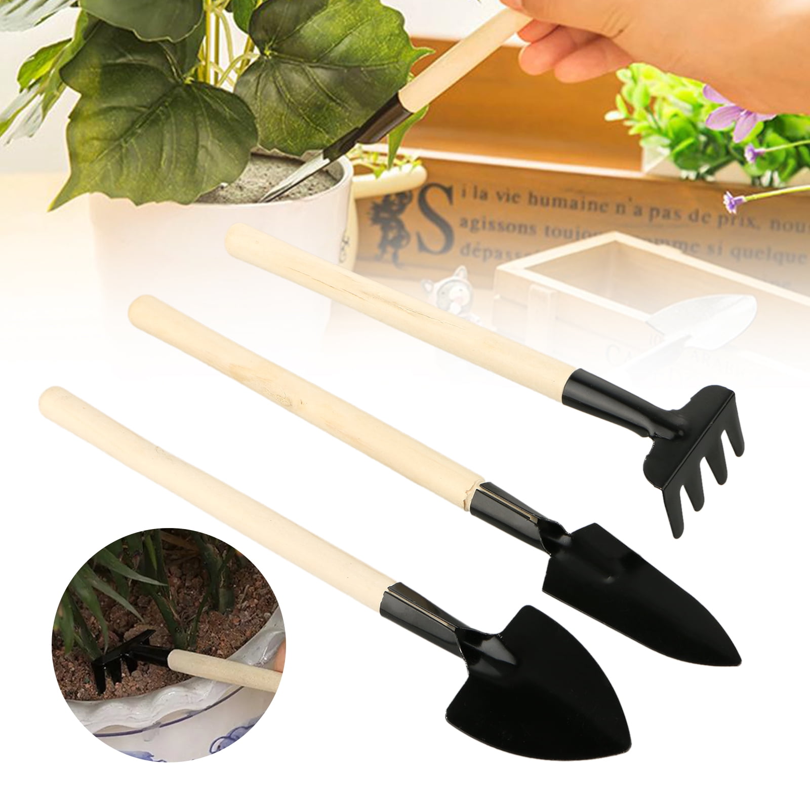 Eeekit Garden Tools Set 3pcs Heavy Duty Gardening Kit Iron Hand