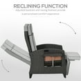 thumbnail image 4 of Outsunny Fauteuil Inclinable d'Extérieur avec Dossier Réglable, Coussin, Gris Pâle, 4 of 10