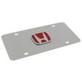 thumbnail image 2 of Honda Red Filled Chrome 3D Logo on Brushed Stainless Steel License Plate, 2 of 5