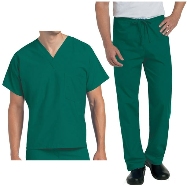 Landau Landau Unisex VNeck Scrub Top 7502 And Drawstring Pant 7602