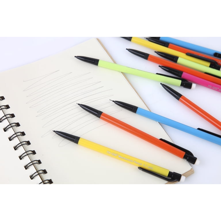 Plastic Mechanical Pencils 0.5 Mm – Pack Of 50 (PM320) – Triangular Body, Built-In Eraser, Soft Grip – Blue Design