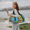 thumbnail image 6 of Bingfone Dinosaur Riding a Motorcycle Print Travel Duffel Tote Bag,Waterproof Shoulder Weekender Bag For Women and Men Swim Sports Travel Gym Bag，Foldable and expandable bag Lightweight, 6 of 7