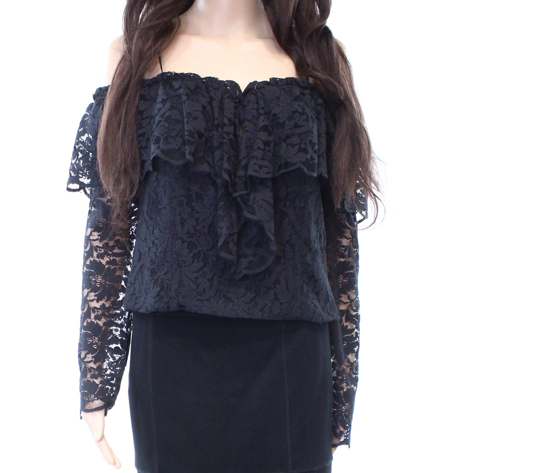 black bardot evening top