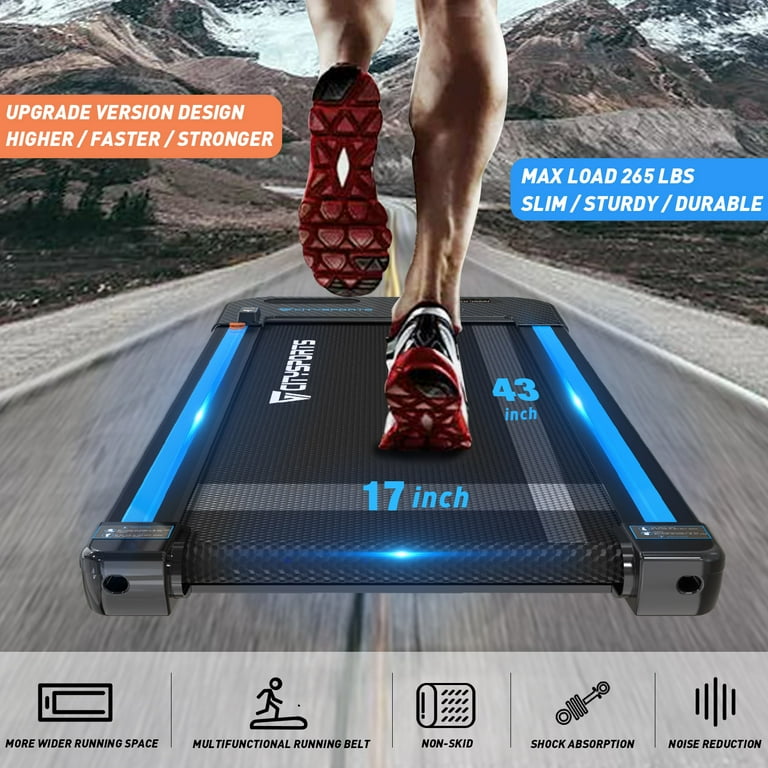 Gearstone Thin Quiet Home Treadmill CITYSPORTS Walking Pad with Audio Speakers Slim Portable Walmart