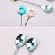 thumbnail image 3 of Paquete de 4 cucharas para revolver, lindas cucharas de café con forma de donut, de acero inoxidable, pequeñas cucharaditas, mini donuts, postres, helados, tés y azúcar, para vajilla, multicolor, 3 of 5