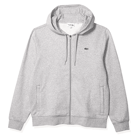 Lacoste Men's Sport Long Sleeve Fleece Full Zip Hoodie Sweatshirt Grey, 10R-3XLB