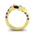 thumbnail image 4 of Diamond-Capitals 1.20 Carat Natural Diamond Black Onyx & Garnet Gemstone Latest Bridal Ring for Women Solid 14K Yellow Gold Size 8.5, 4 of 8